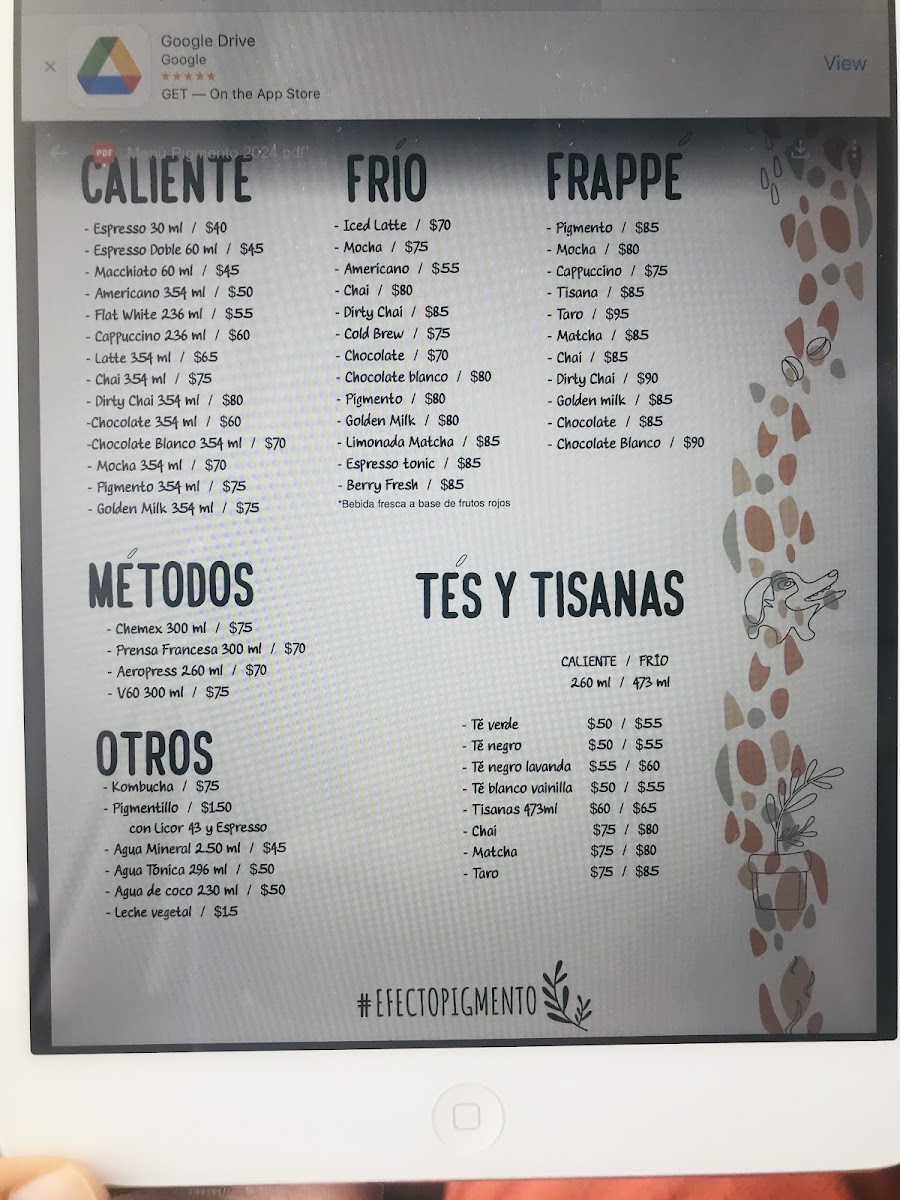 Pigmento café Menu - Image 2